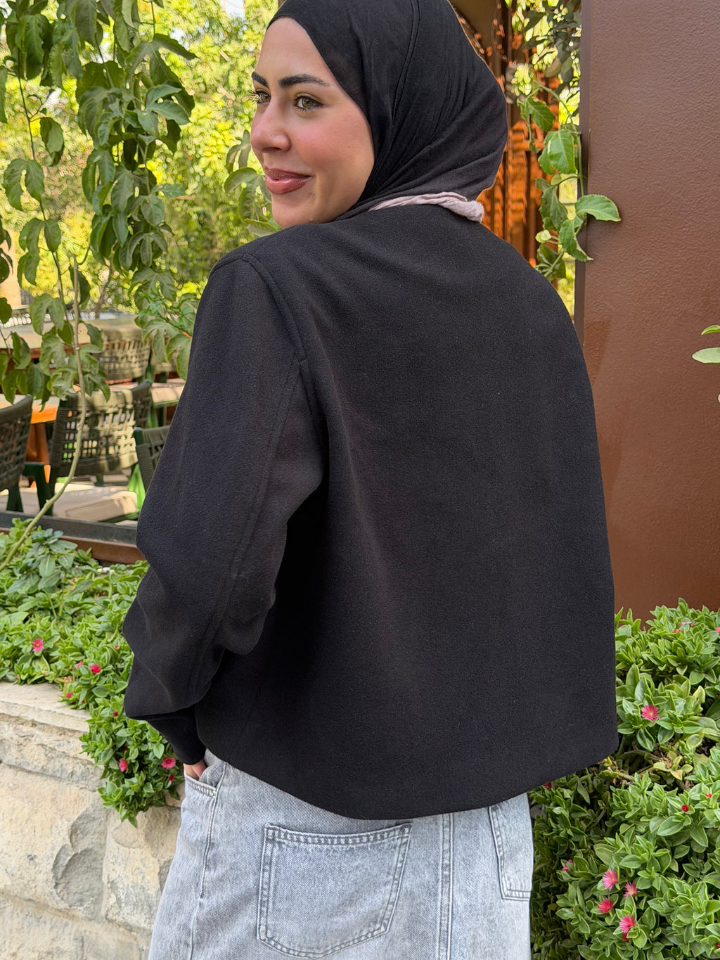 The black side button jacket